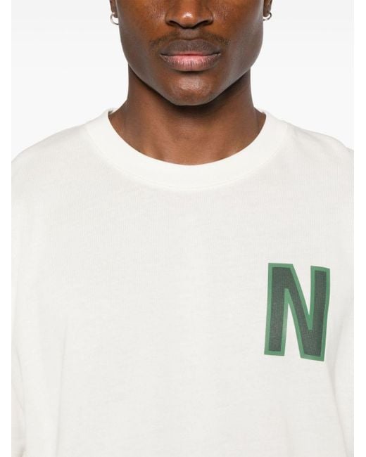 Camiseta Simon con logo estampado Norse Projects de hombre de color White