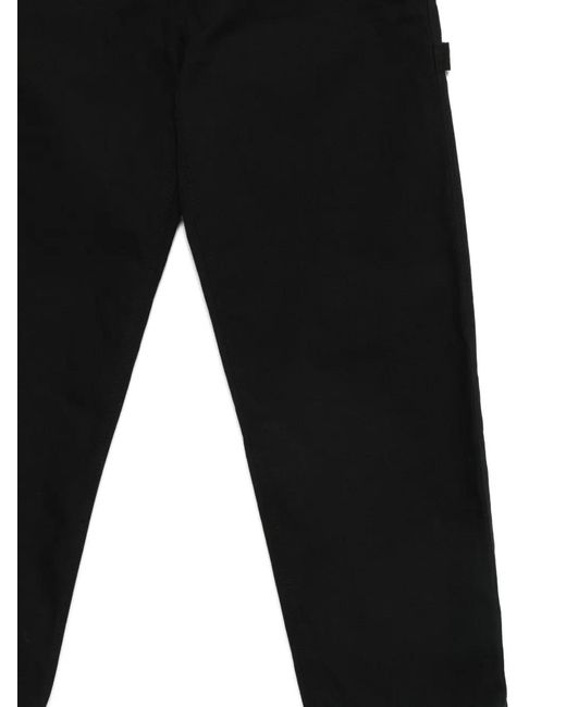 Stussy Black Straight-Leg Logo-Patch Trousers