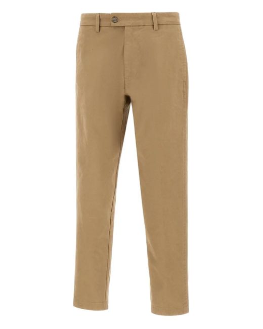 Re-hash Natural Buttoned Cotton Straight-Leg Trousers for men