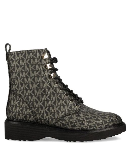 MICHAEL Michael Kors Enkellaarzen Met All-Over Logo in het Black