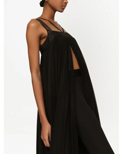 Abito Lungo Plissettato di Dolce & Gabbana in Black