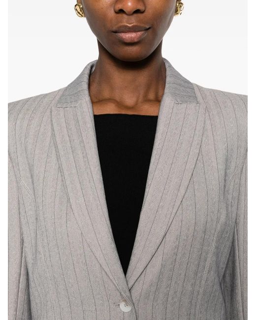 Patrizia Pepe Gray Slim Pinstripe Blazer