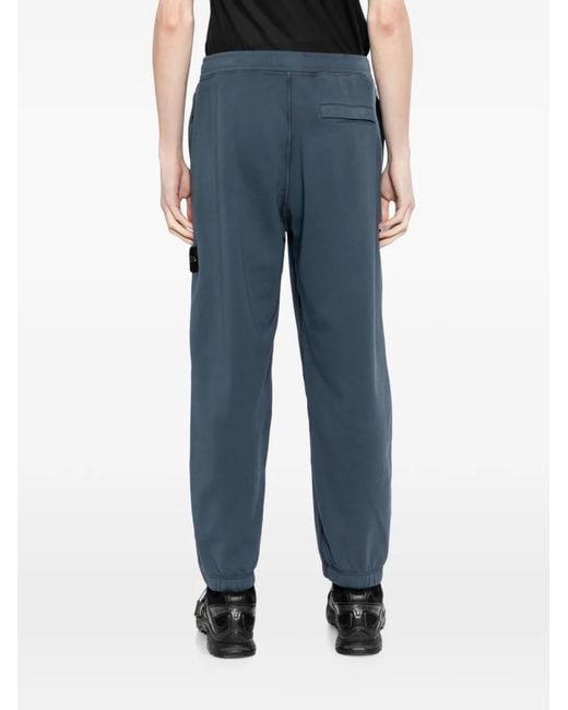Stone Island Blue Logo-Patch Track Pants for men