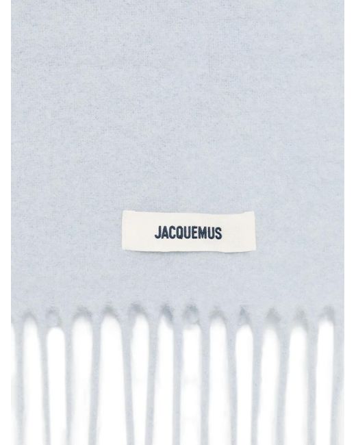 Jacquemus White Fringed Wool Scarf