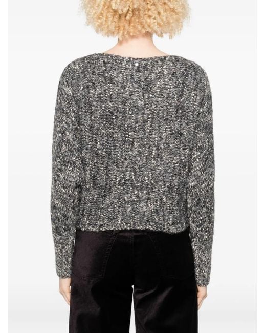 Twinset Gray Speckled-Pattern Knit Top