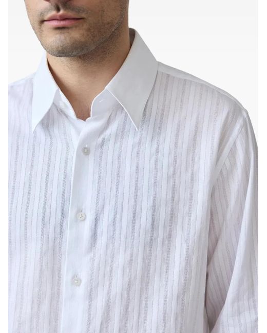 Carter Young White Striped Shirt for men