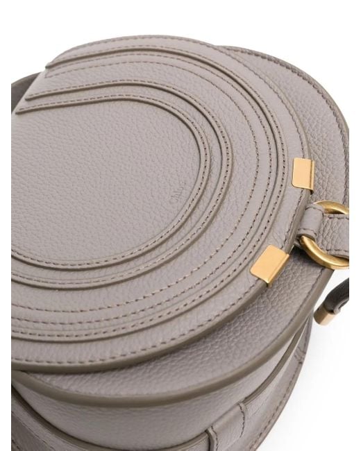 Chloé Gray Marcie Small Leather Saddle Bag
