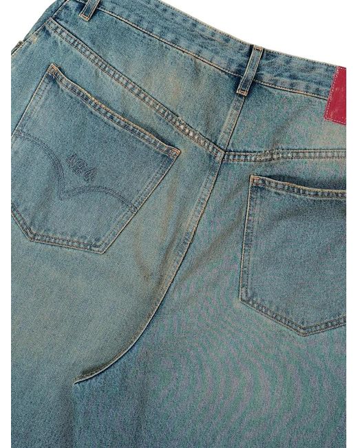 424 Gerafelde Jeans in het Blue voor heren