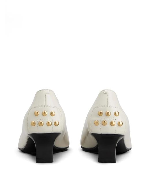 Tod's White Studs-Detail Pumps