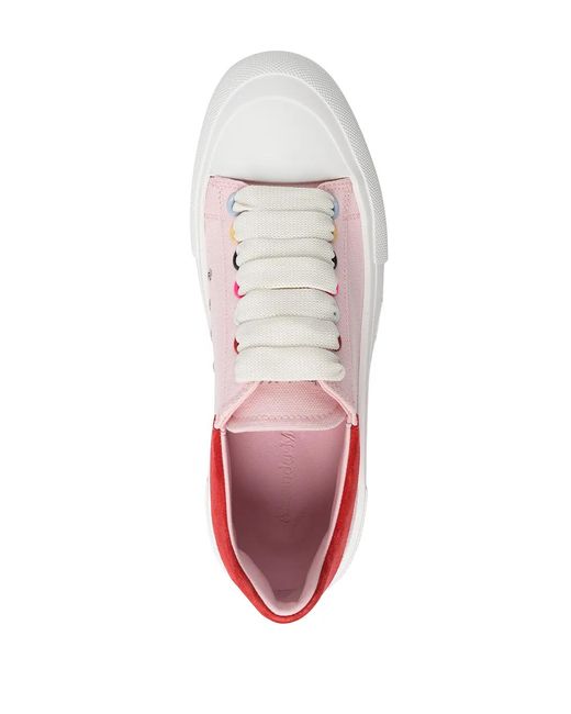 McQueen Pink Low-Top Canvas Sneakers