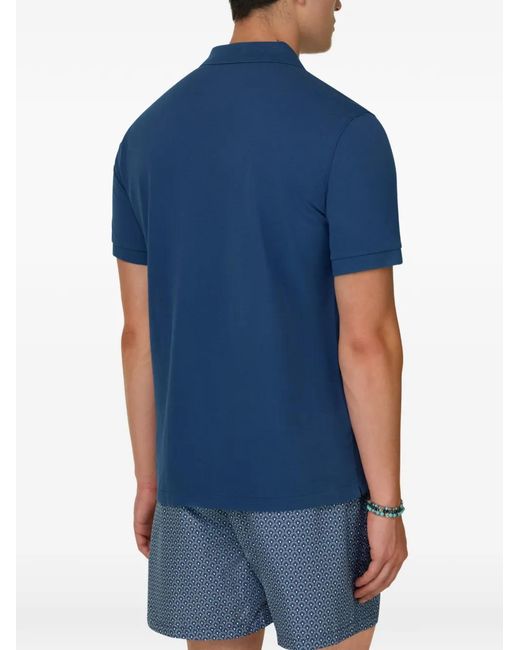 Boggi Blue Pique Button Polo Shirt for men