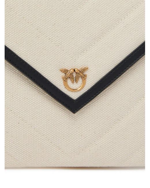 Pinko Natural Canvas Clutch Bag