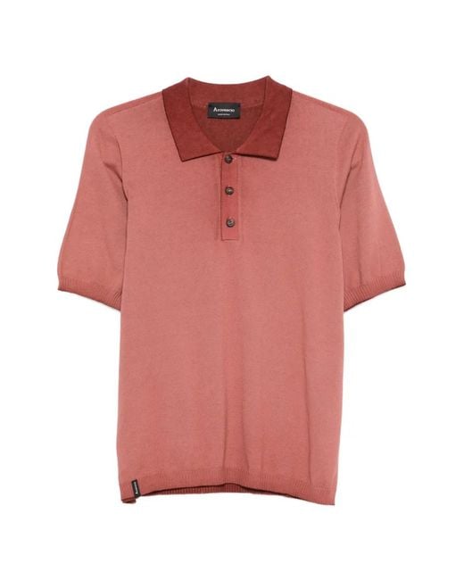 AROVESCIO Pink Buttoned Polo Shirt for men