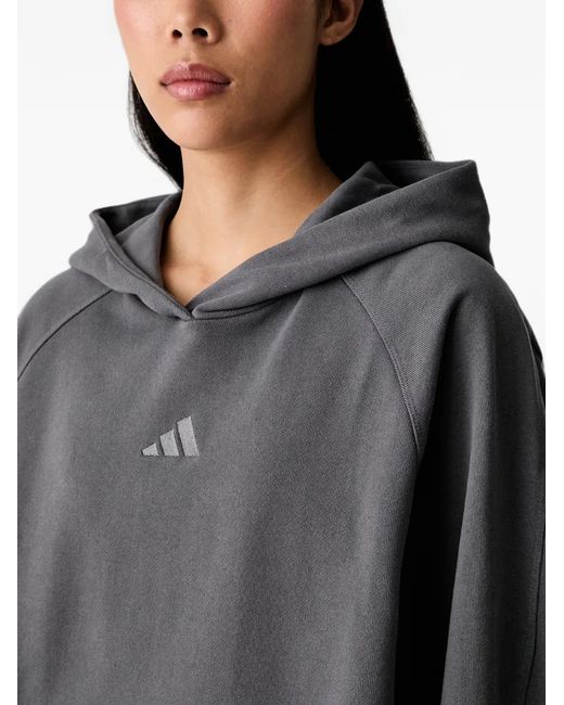 Adidas Gray Kit Small Logo Hoodie