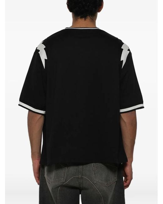 Rhude Black Lightning Ringer T-Shirt for men