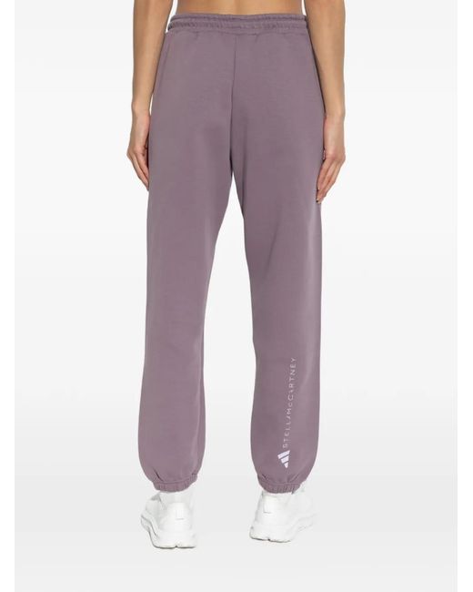 Adidas By Stella McCartney Purple X Stella Mccartney Logo-Print Drawstring Track Pants