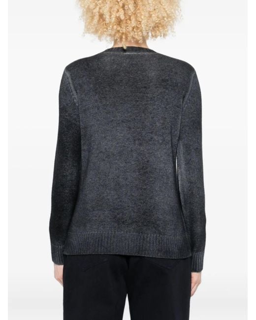 Avant Toi Black Ribbed Crew-Neck Sweater