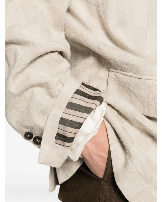 Ziggy Chen White Checkerboard-Pattern Single-Breasted Blazer for men