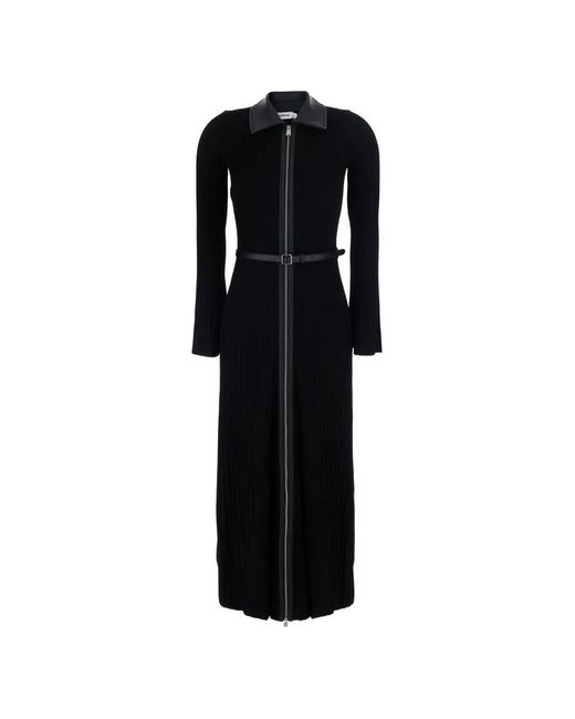 Jonathan Simkhai Black Belted Ribbed-Knit Midi Dress