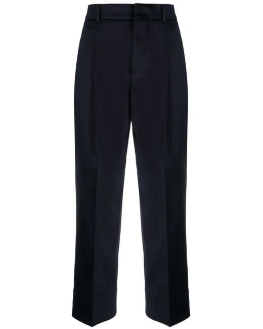 AMI Blue Cropped Tapered Trousers