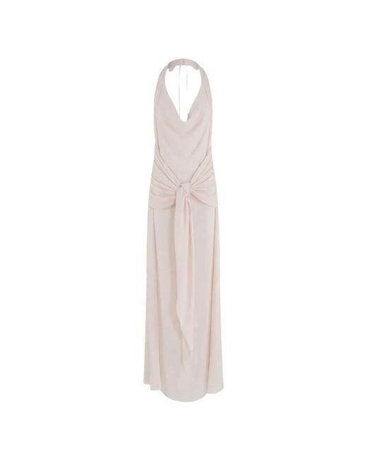 FEDERICA TOSI White Halter-Neck Maxi Dress