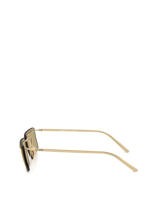Prada White Rectangle-Frame Sunglasses for men