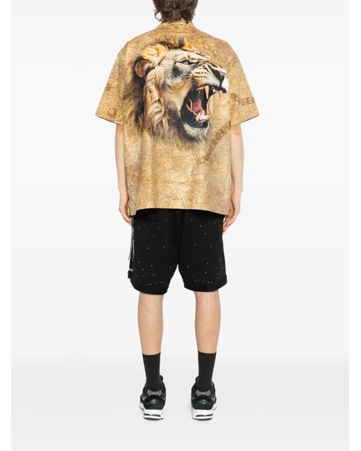MASTERMIND WORLD Natural Lion-Print Shirt for men