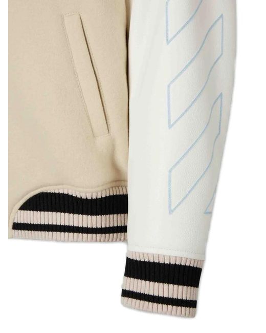 Off-White c/o Virgil Abloh Natural Leather Bomber Jacket for men
