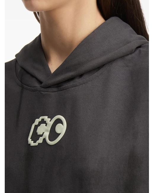 Sudadera con capucha y mangas estampadas Mini Cream de color Black