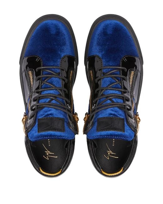 Giuseppe Zanotti Kriss Mid-Top-Sneakers Aus Samt in Blue für Herren
