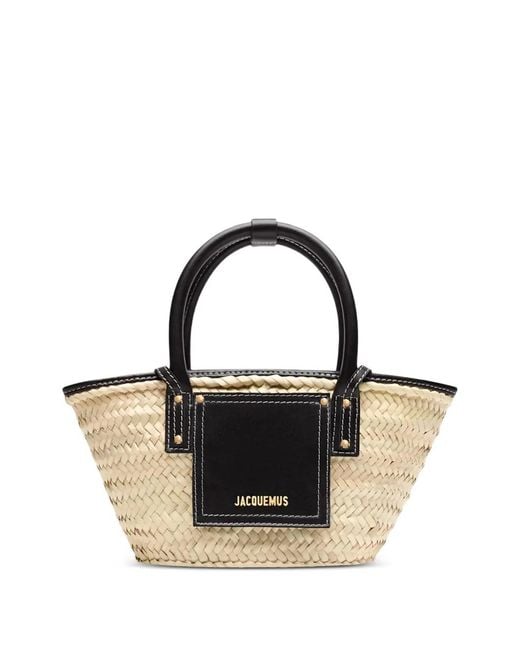 Jacquemus Black Le Soli Woven Beach Bag