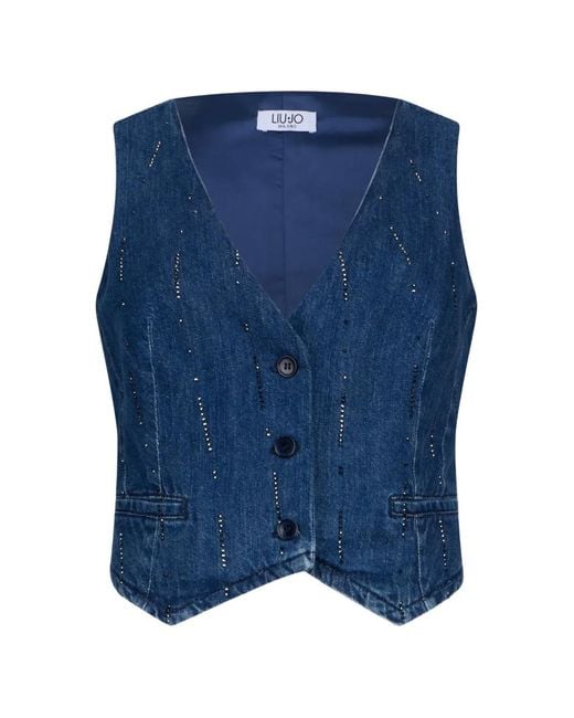 Liu Jo Blue Rhinestone Waistcoat