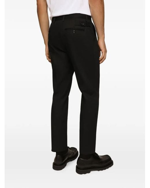 Dolce & Gabbana Black Linen Chinos for men