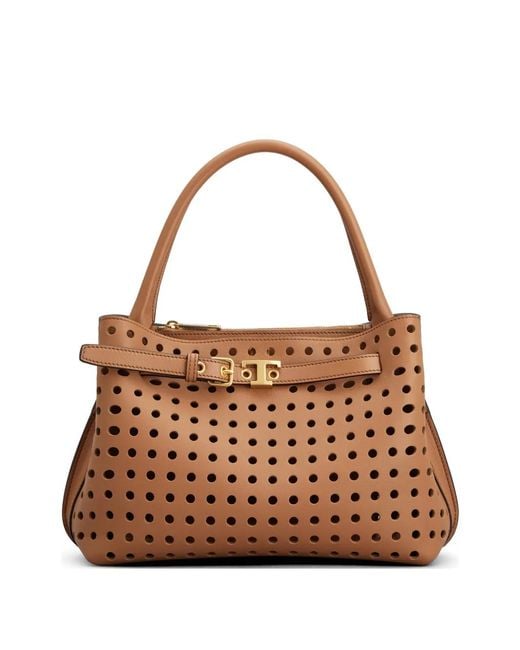 Tod's Brown Cutout Top Handle Tote Bag