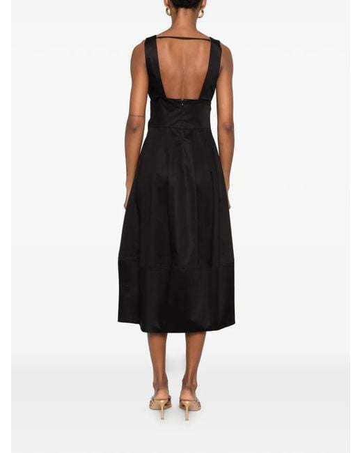 Cult Gaia Black Ebisu Ring-Detail Midi Dress