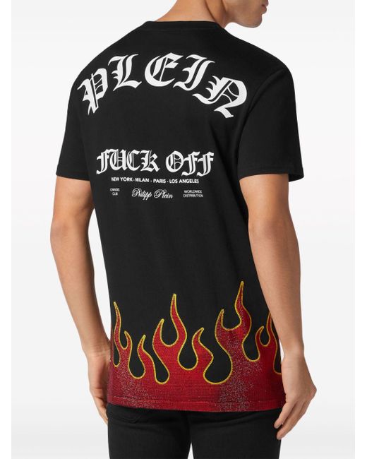 Philipp Plein T-Shirt mit Flame-Print in Black für Herren