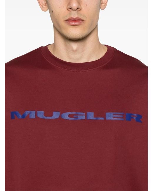Mugler Red Logo-Appliqué T-Shirt for men