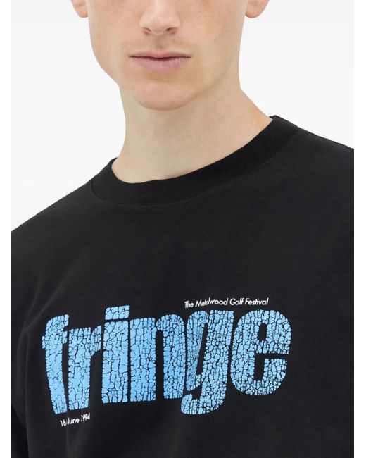 METALWOOD STUDIO Black Fringe T-Shirt for men