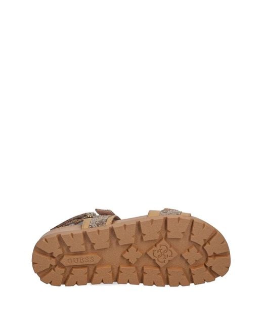Guess White Floriz2 Monogram-Strap Sandals