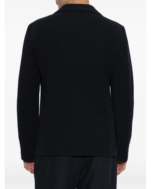 Giorgio Armani Black Notched-Lapel Patch-Pocket Blazer for men