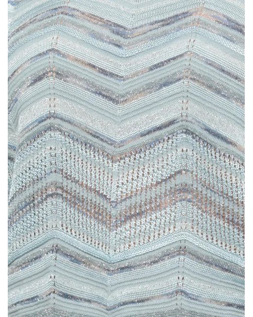 D.exterior Blue Chevron-Knit Sleeveless Sweater