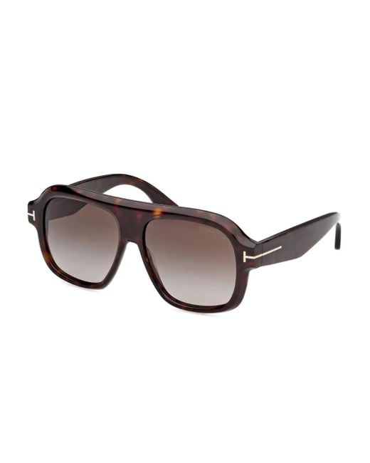 Tom Ford Brown Pilot-Frame Sunglasses