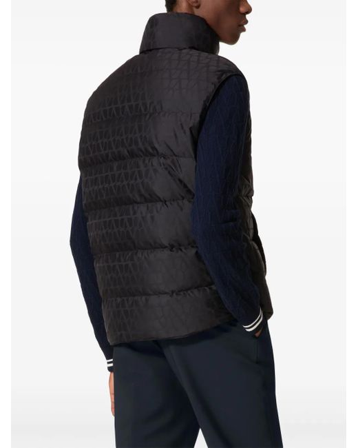 Valentino Garavani Black Toile Iconographe Reversible Waistcoat for men