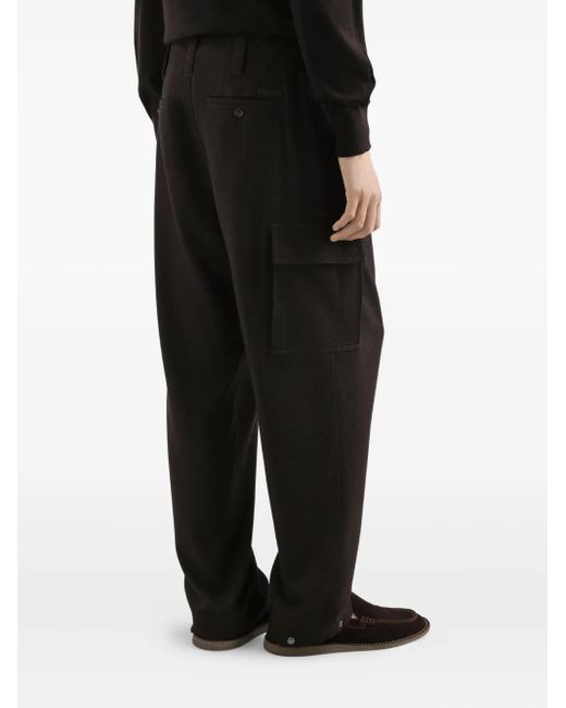 Dolce & Gabbana Black Adjustable-Hem Cargo Pants for men