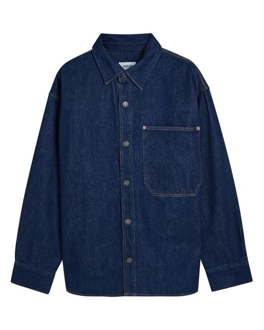 Agolde Blue Buttoned Pocket Overshirt for men