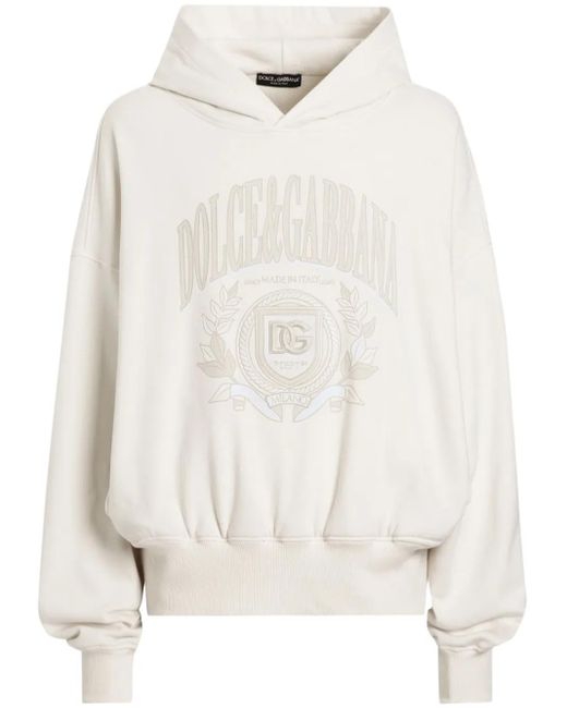 Dolce & Gabbana Natural Dolce&Gabbana Hoodie With Embroidery for men