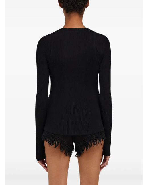 Jersey con cuello rasgado Ferragamo de color Black