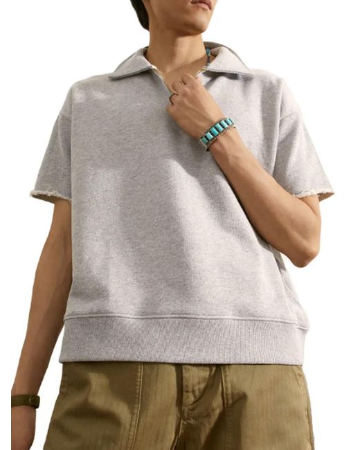 Fortela Gray York Zip Polo Shirt for men