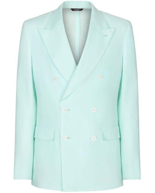 Dolce  Gabbana コットン テーラード ダブルジャケット カラー: ブルー メンズ | Lyst