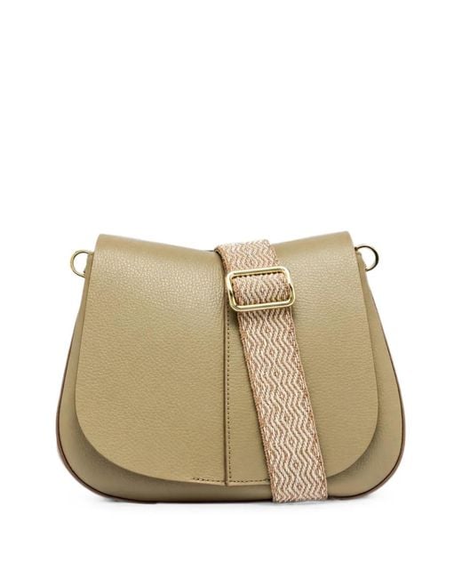 Gianni Chiarini Natural Medium Helena Round Leather Shoulder Bag